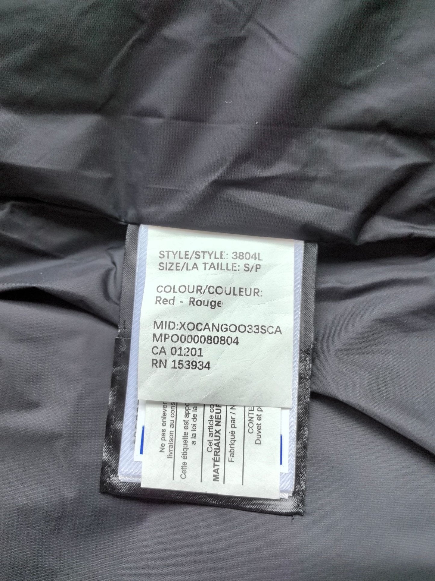 Canada goose puffer jacket